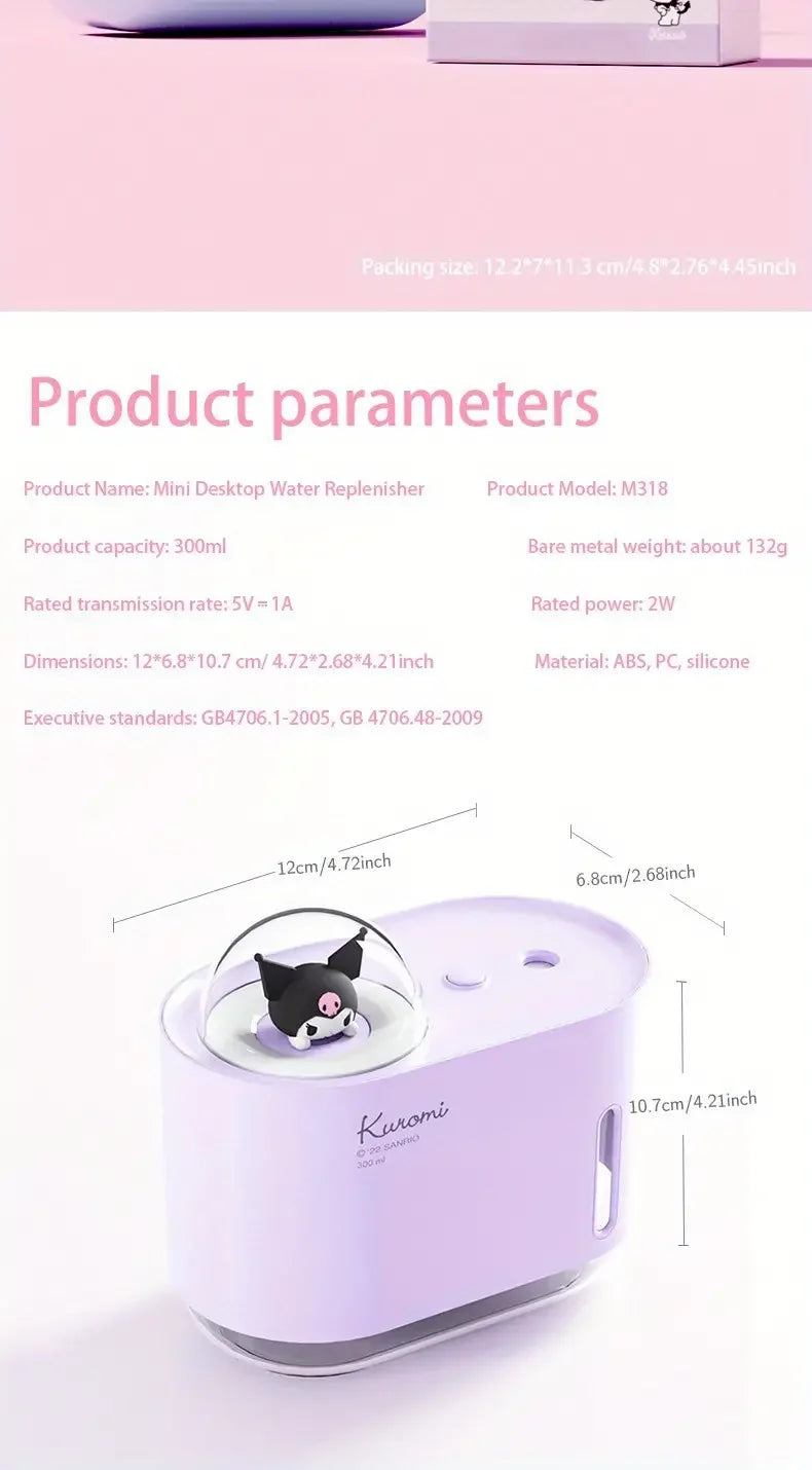 Cinnamoroll Kuromi Space Capsule Humidifier Small 10oz Desktop Mini Hydration Instrument Cute Style Mini Portable Support USB Si