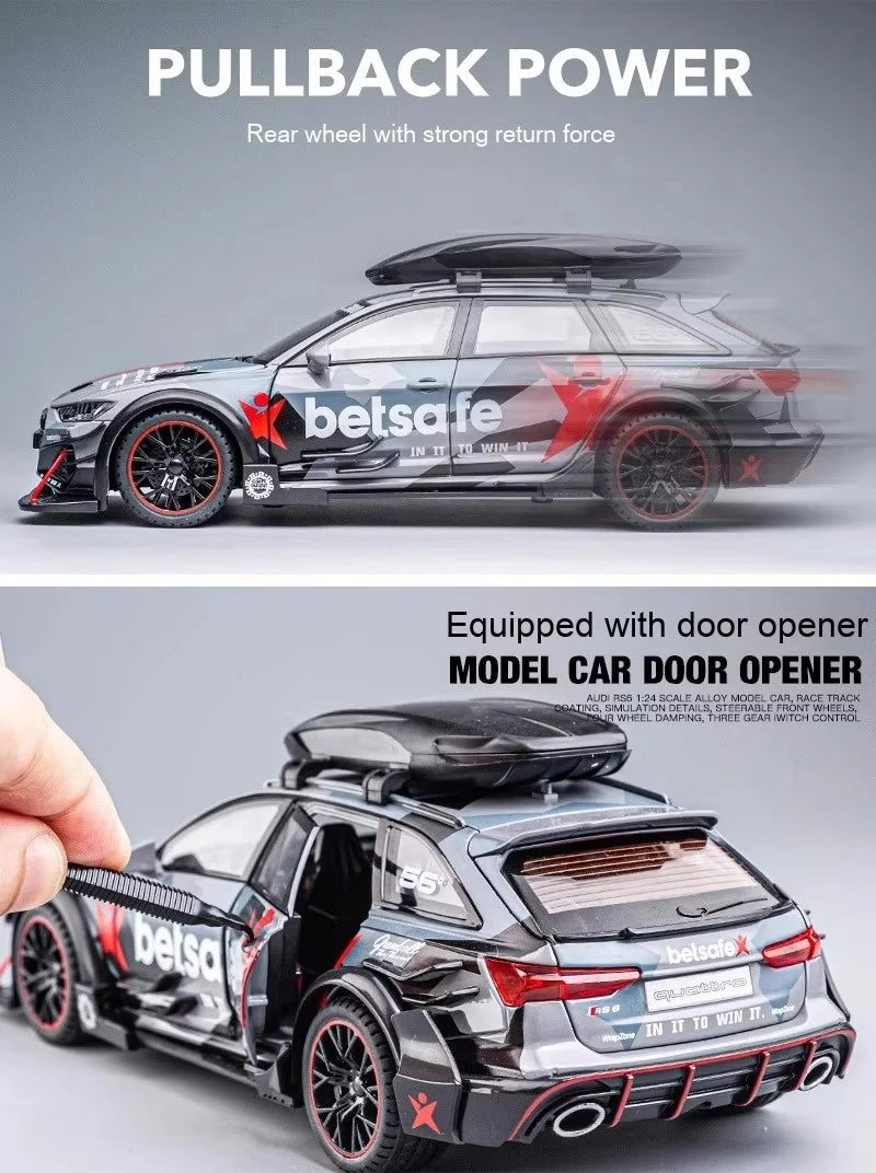 1:24 RS6 Racing Die-Cast Alloy Model Car - Stylish Collector's Item, Perfect Gift for Boyfriend, Display-worthy Collectible