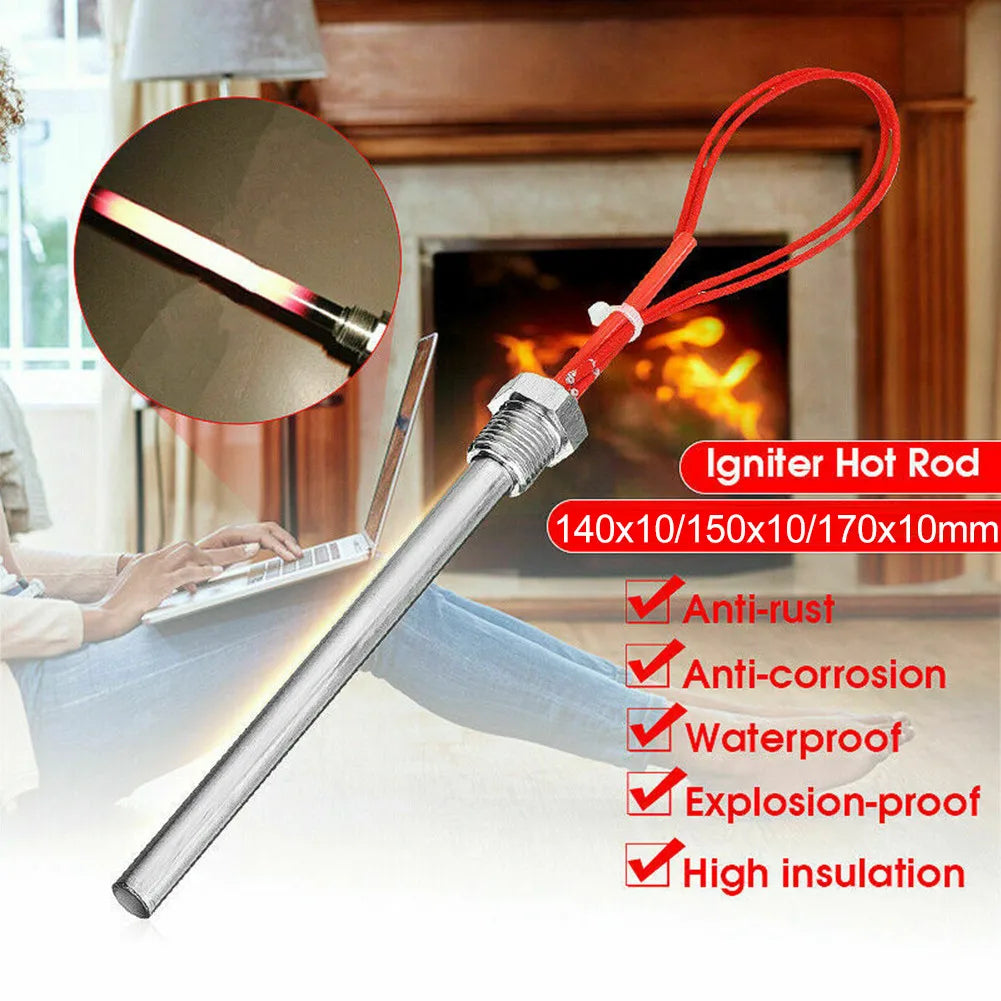 300W / 350W 220V Ignition Igniter Hot Rod Wood Pellet Stove Heating Tube Fireplace Grill Stove Part 140/150/170mm