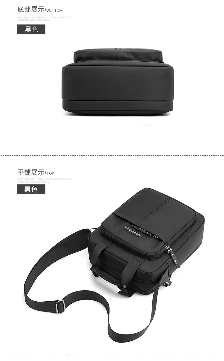 AOTIAN Vertical Men's Casual Shoulder Bag Waterproof Oxford Cloth Business Crossbody Handbag Simple and Fashionable Sling Bag