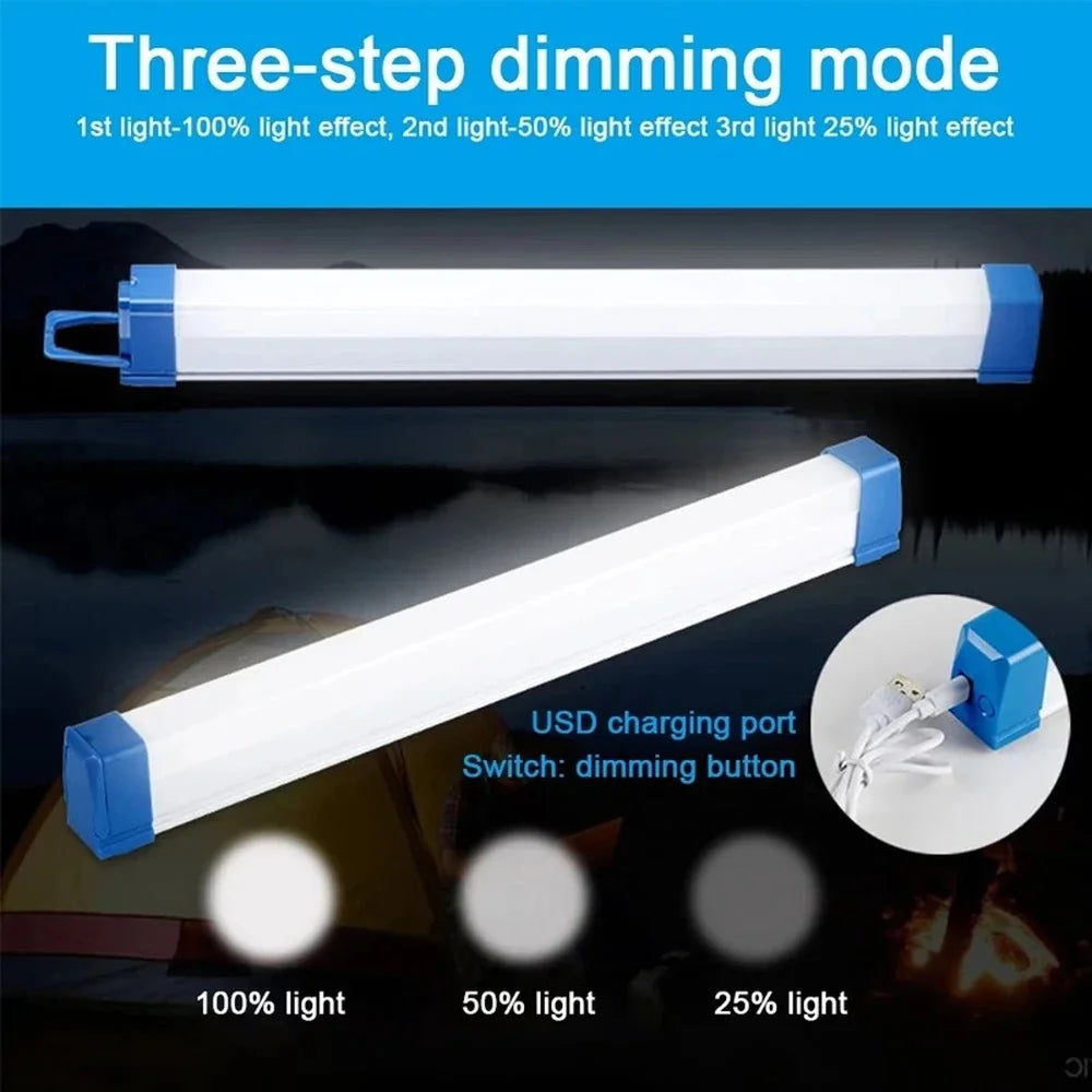 32CM LED Rechargeable Tube Camping Light Magnetic Suspension Portable Light Bulb for Emergency,Night Market,Outdoor Lighting