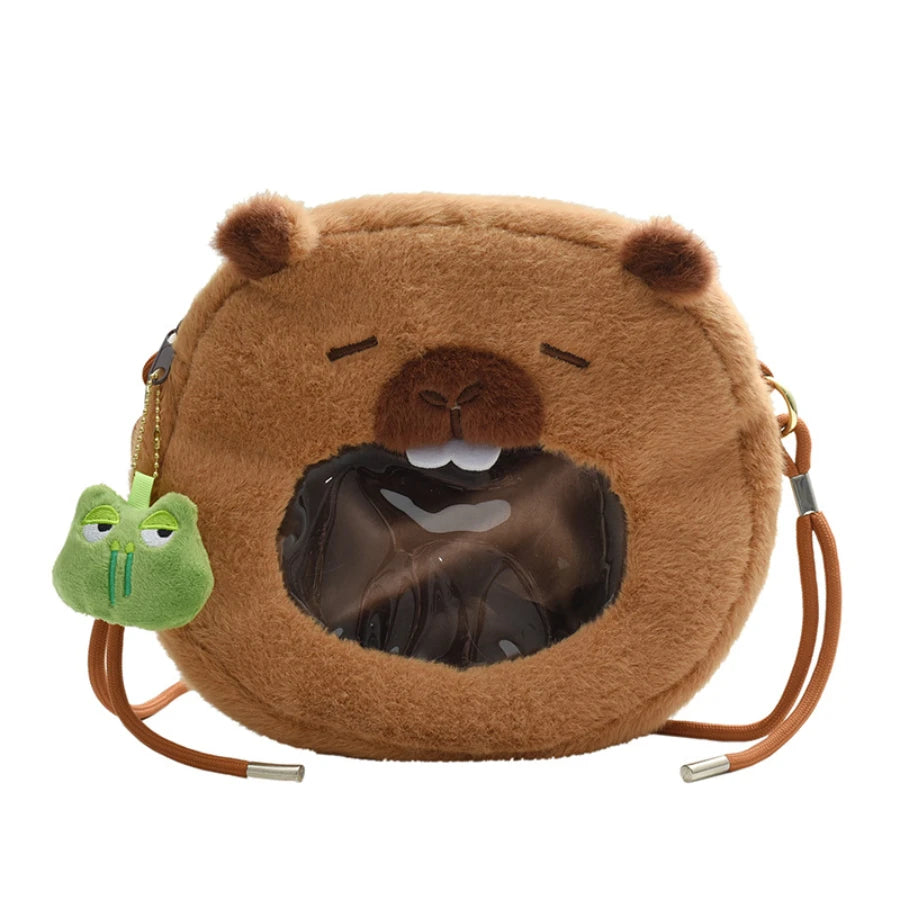 Capybara Plush Backpack Kawaii Fashion Plushie Doll Fur Bag Children's Bag Shoulder Bag Mini Knapsack Bags Gifts For Girlfriend