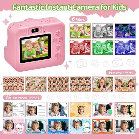 Children'sinstant printing camera,children's video photography, digital camera, toy, mini printer, boys and girls' birthdaygifts