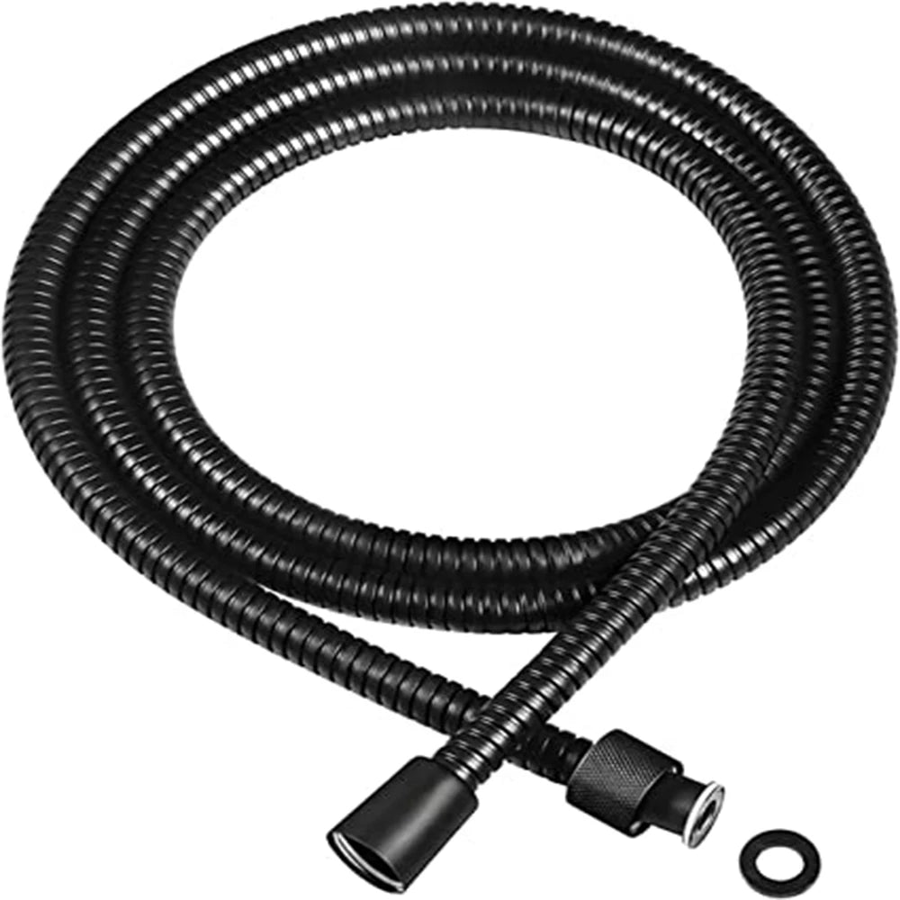 1.5/2M Black SUS 304 Flexible Shower Hose Long Bathroom Shower Water Hose Extension Plumbing Pipe Pulling Tube Bath Accessories