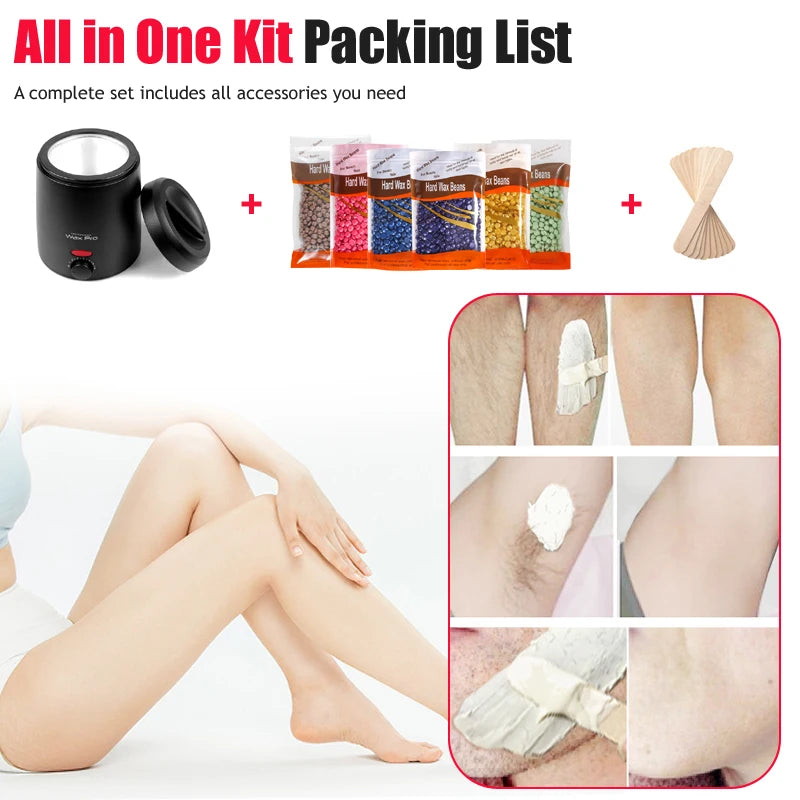 200ml-500ml Wax Heater Warmer Hair Removal Machine For Hand Foot Body SPA Epilator Paraffin Wax Pot +200g Wax Beans+Wood Sticks