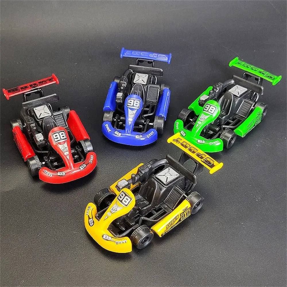 1PC Random Four-wheel Pull Back Car Car Model Vehicle Toy Racing Model Kart Colorful Plastic Racing Car Toy For Boys Kids Gift