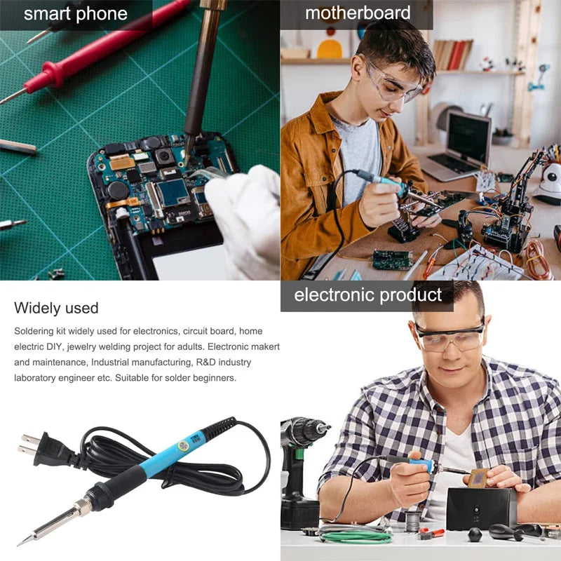 Adjustable Temperature Electric Soldering Iron 110V/220V 60W Solder Iron Professional Tin Welder Heat Pencil Welding Repair Tool