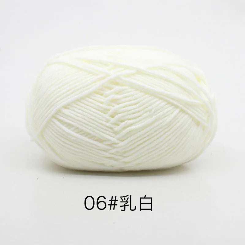 40-50g/Set 4ply Milk Cotton Knitting Yarn Needlework Dyed Lanas For Crochet Craft Sweater Hat Dolls At Low Price