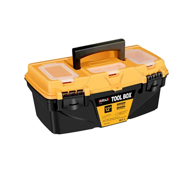 AIRAJ 12/15 Inch Hardware Toolbox, Plastic Thick Combination Suitcase Electrician Carpenter Electric Drill Storage Box