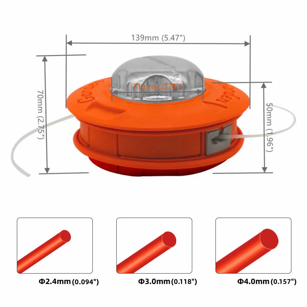 Automatic Grass Trimmer Head for Gasoline Garden Machinery Brush Cutter, Universal Fit String Trimmer Replacement Bump Head