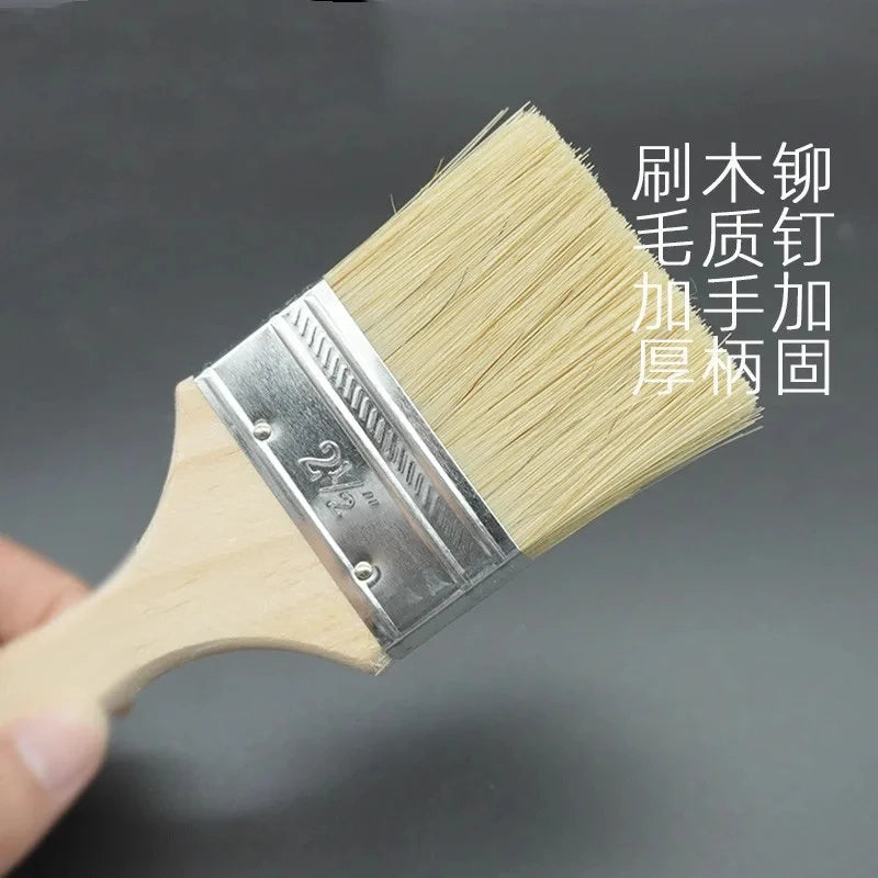 5pcs Paint Brush Wooden Handle BBQ Brush 1/2/4/5/6 Inch Soft Hair Painting Brushes for Wall and Furniture Paint Tool Set