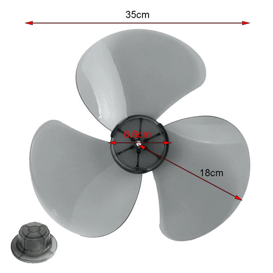 16Inch 3 Leaves Plastic Fan Blade Electric Fan Accessories Household Standing Pedestal Fan Blade Table Fanner With Nut Cover