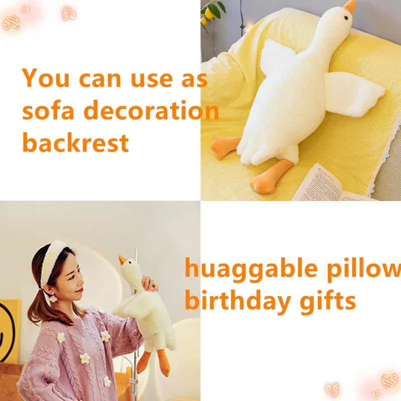 50/130CM Hot Goose Plush Stuffed Soft Duck Sleeping Pillow Sofa Cushion Kids Girlfriend Birthday Gift