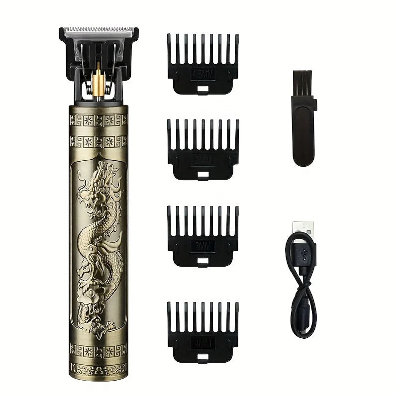 7pcs T-Blade Electric Hair Clipper, Cordless USB Rechargeable Shaving Trimmer With Guide Comb For Personal And Stylist Use