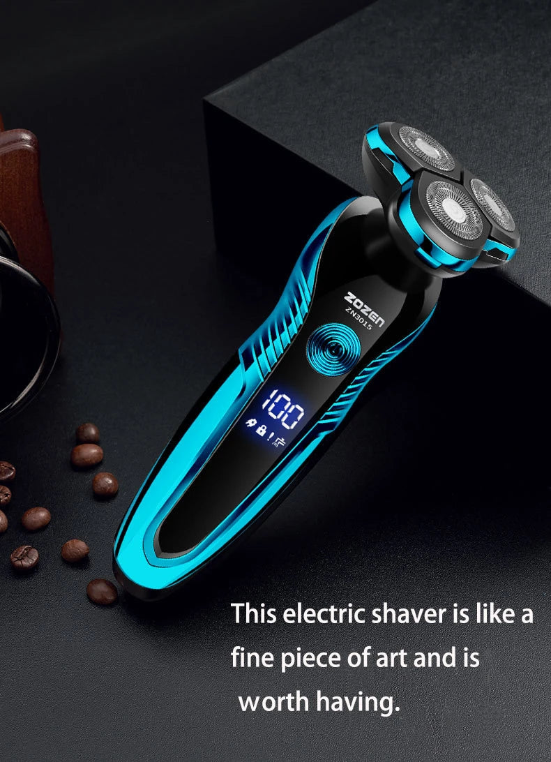 ZOZEN Electric Shaver Washable Rechargeable Electric Razor Body Hair Clipper Cutting Shaving Machine for Men Beard Trimmer