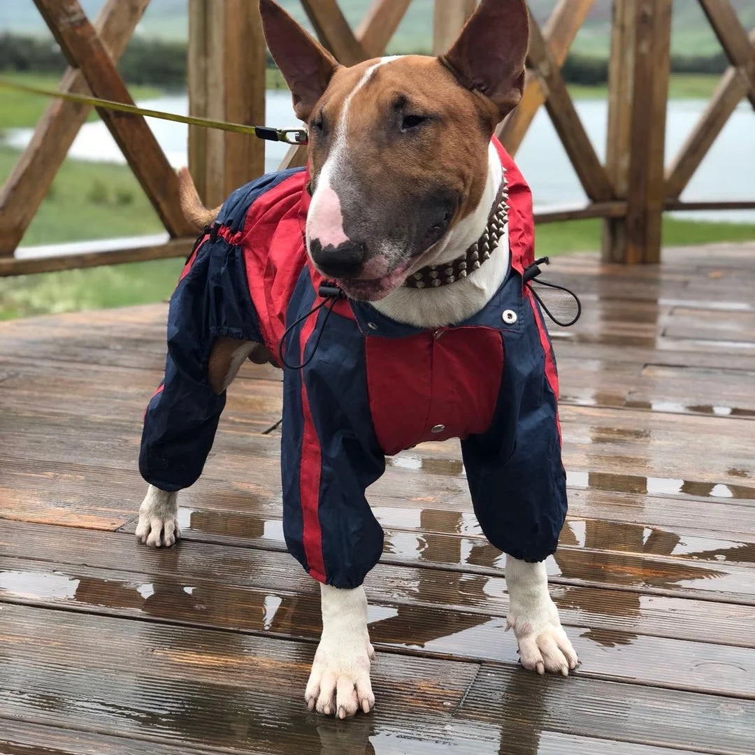 Big Dog Hooded Raincoat Puppy Raincoat Medium Large Dog Jacket Bull Terrier Staffordshire/Greyhound