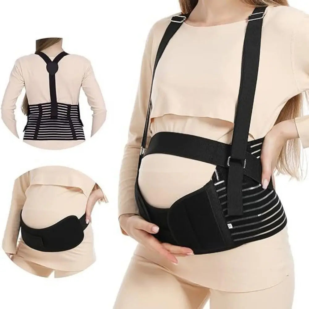 Adjustable Pregnant Women Belts Breathable Comfortable Abdominal Support Brace Elastic with Shoulder Straps Pregnancy Bib