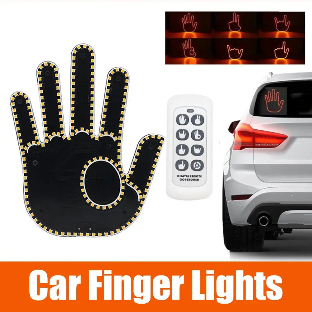 5V Universal 7 Models Hand Shape Funny Light With Remote Road Car LED Hand Gesture Sign Light Warning Light With Remote Control