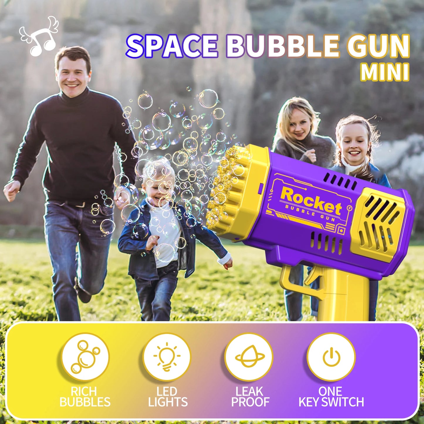 40 hole handheld light bubble gun electric children's bubble outdoor bubble machine toy without battery and bubble water