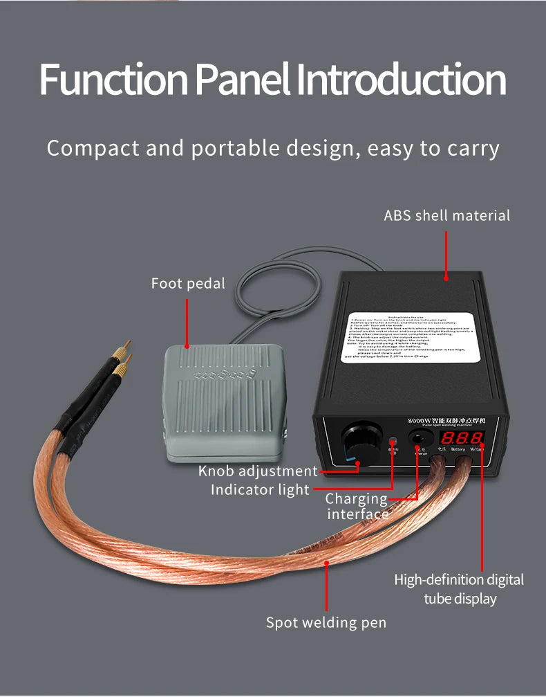 8000W Mini Spot Welder Kit DIY Automat 18650 Battery Pack Welding Portable Spot Welding Machine Pen For 0.15MM Nickel Strip