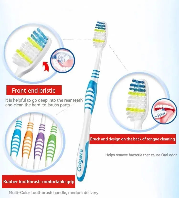 Colgate 6 Packs Toothbrush Tooth Cleaning Family Couple Fine Soft Medium Hair Travel Suit For Men And Women Back Tooth Cleaning