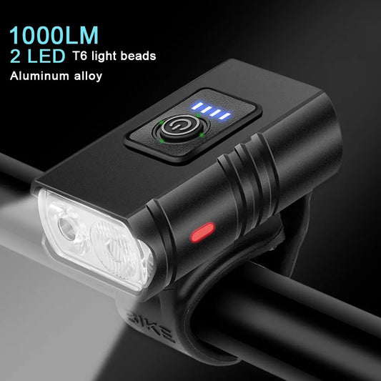 BK02 Bike Light USB Rechargeable T6 LED Bicycle Lights 6 Modes MTB Flashlight Bicycle Headlight for Cycling Bicycle Front Lamp