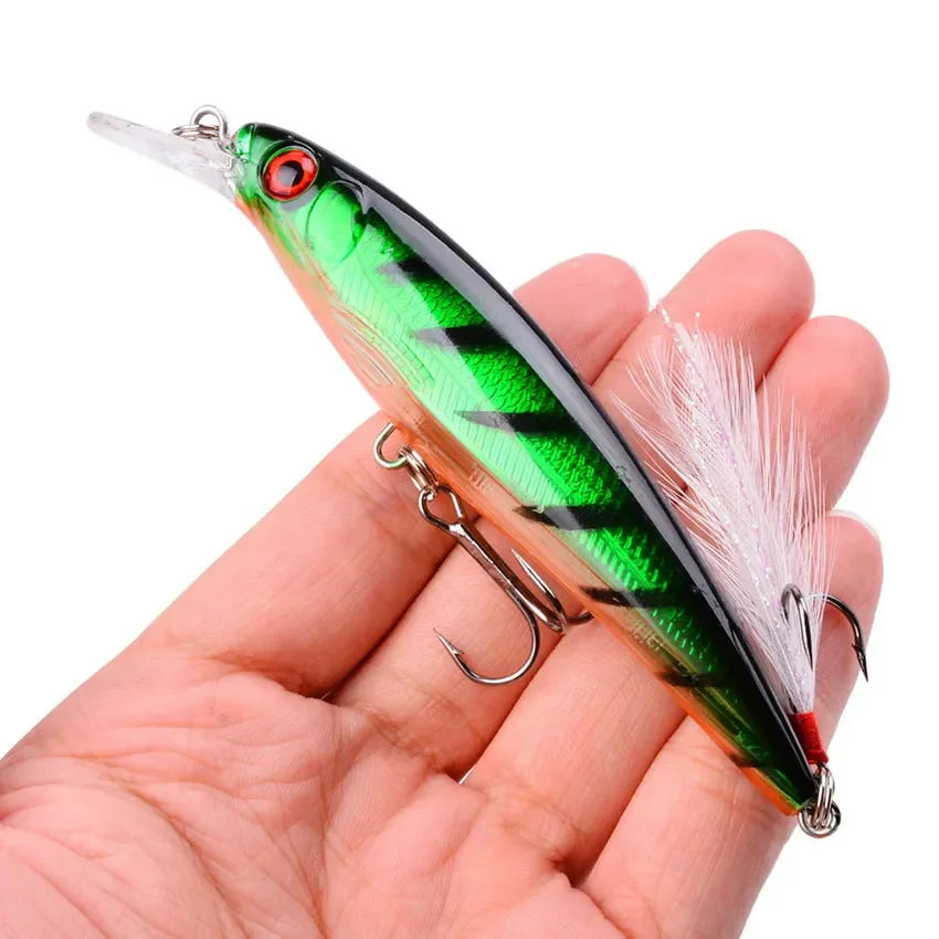 1PCS Laser Minnow Fishing Lure 11CM 13G pesca hooks fish wobbler tackle crankbait artificial japan hard bait swimbait