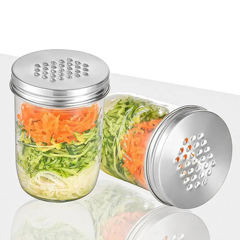 Cheese Grater Lid For Mason Jar Kitchen Mason Jar Grater Lid Rust-Proof Carrot Grater Wear-Resistant Cheese Shredder For Carrots