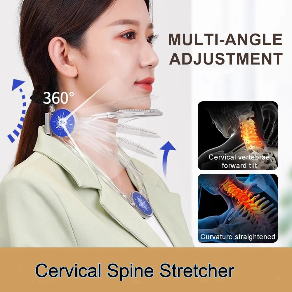 Cervical Spine Stretch Neck Shoulder Relaxer Neck Posture Corrector Adjust Neck Stretcher Cervical Traction Device Relief Pain