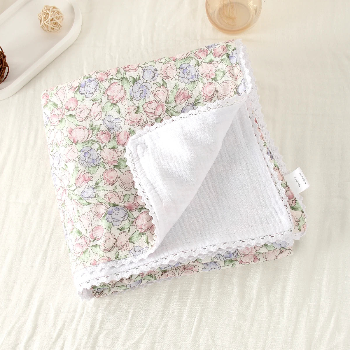 Baby Blanket Printed Pure Cotton Baby Muslin Swaddle Blanket Breathable Newborn Quilt Soft Warm Core Children's Quilt 100*100CM