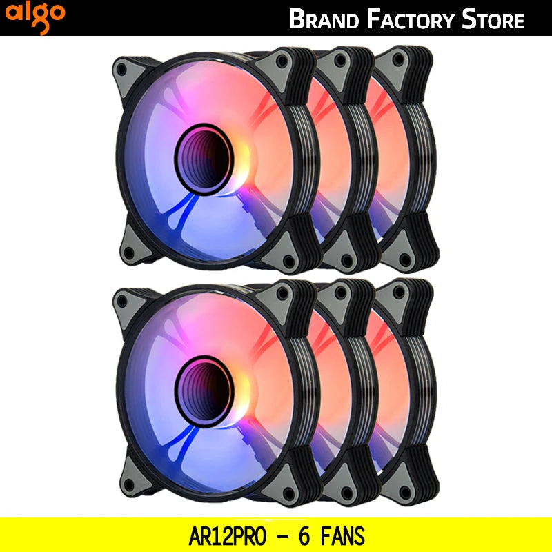 Aigo AR12PRO Computer Case fan ventoinha PC 120mm rgb fan 4pin PWM CPU Cooling fan 3pin5v Unlimited space argb 12cm ventilador