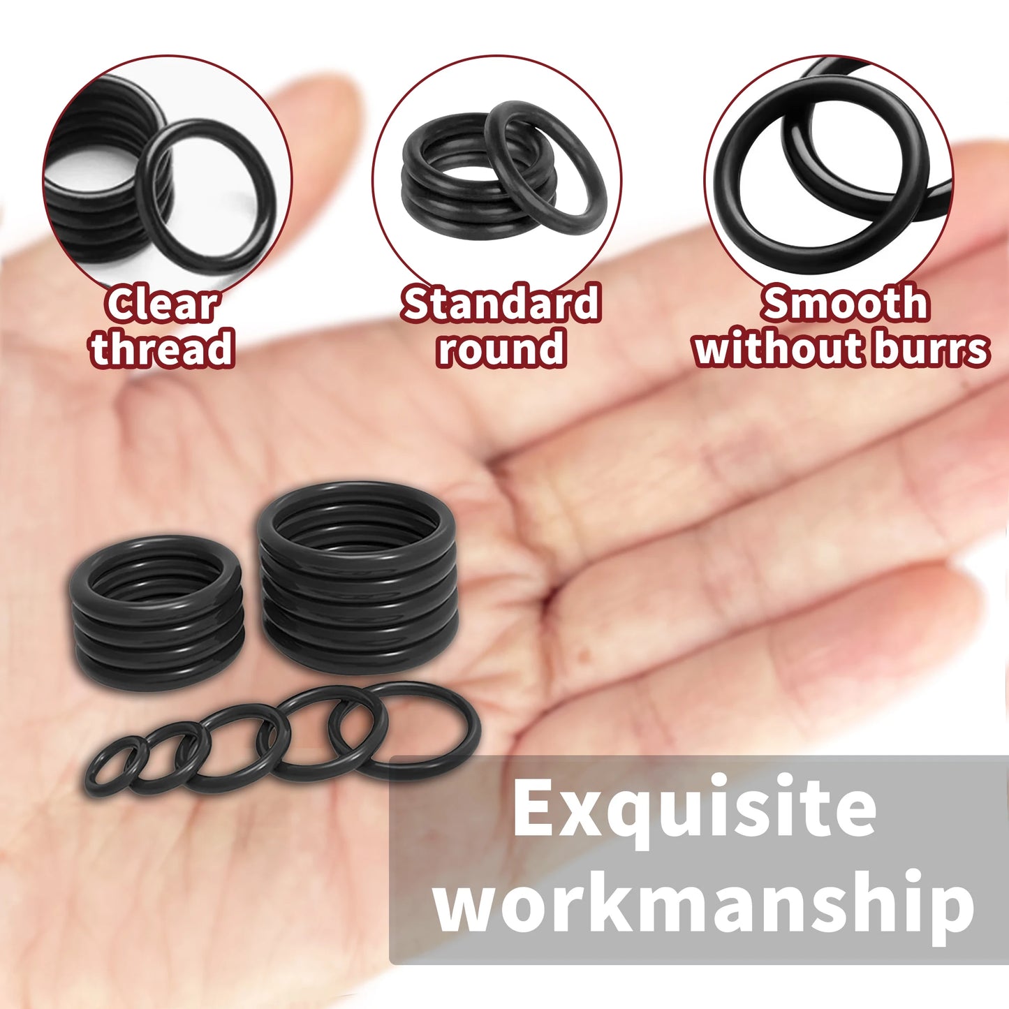 255pcs Rubber O Rings Kit, 18 Size Metric NBR Washer Gasket Sealing Assortment Kit, for Plumbing Faucet, Automotive, Air Or Gas