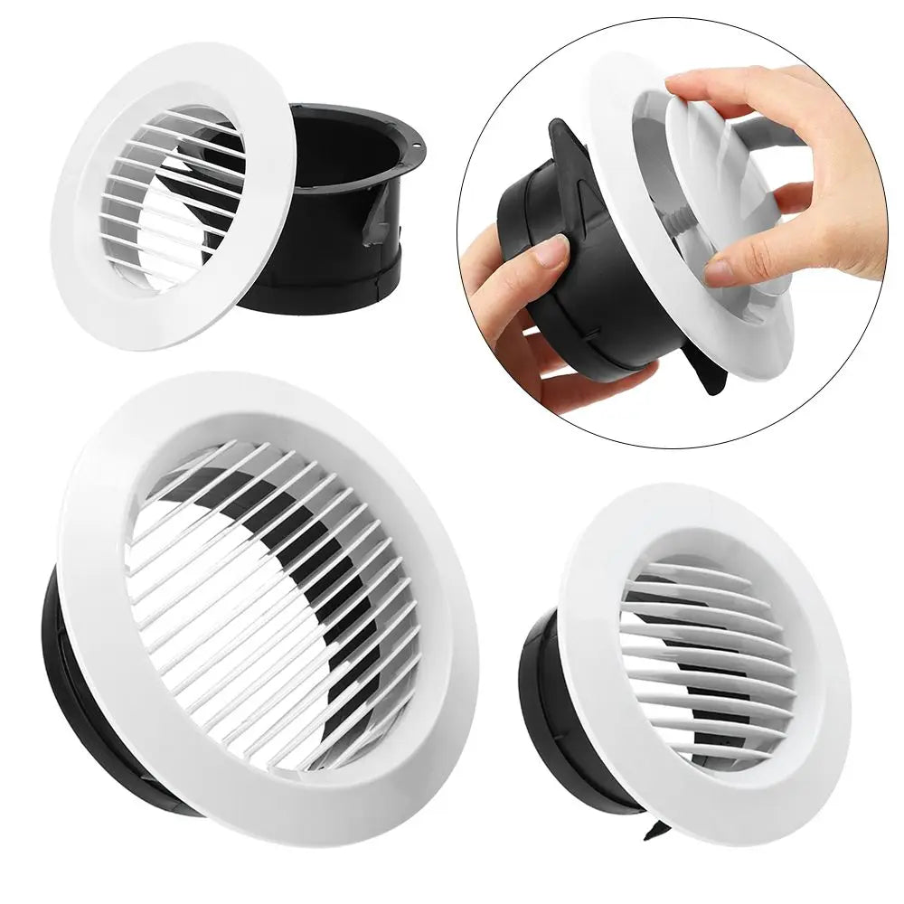 Adjustable Air Ventilation Cover Round Ducting Ceiling Wall Hole Abs Air Vent Grille Louver Kitchen Bath Air Outlet Fresh System