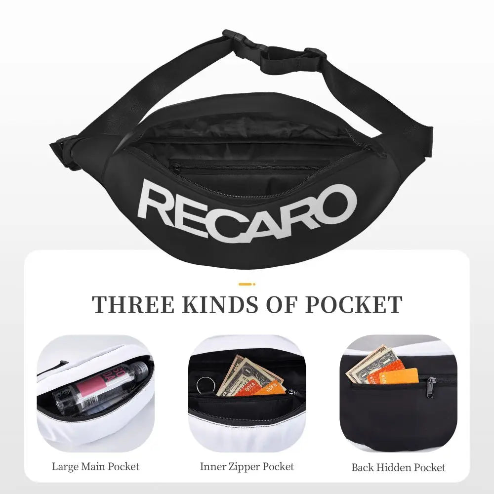 Casual Recaro Houndstooth Fanny Pack for Traveling Women Men Sling Crossbody Waist Bag Phone Money Pouch