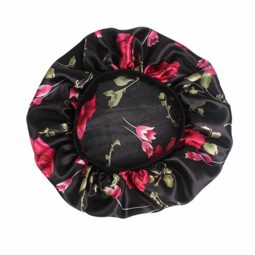 1 Pc Soft Night Sleep Hat Women Elastic Wide Band Fashion Hair Loss Cover Head Wrap Satin Bonnet  Beauty Chemo Caps Care