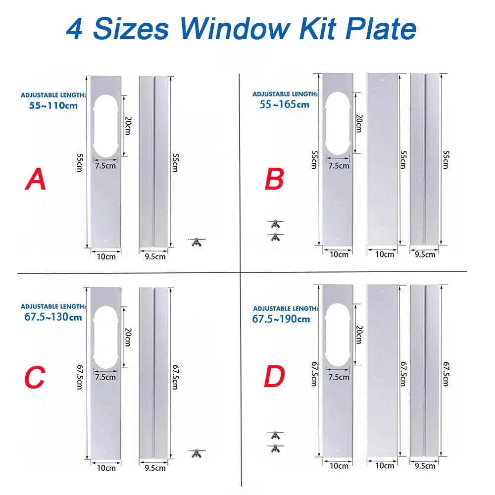 2/3PCS Portable Air Conditioner Window Kit Slide Plate Adjustable  Adaptor Wind Shield Exhaust Hose Tube Connector Accessories