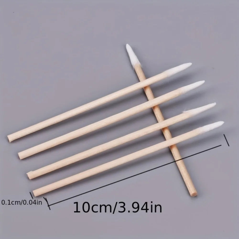 900/100/300pcs Disposable Wooden Micro Bud Swabs Lint Free Eyelash Extension Glue Removing Tools Makeup Mini Brush