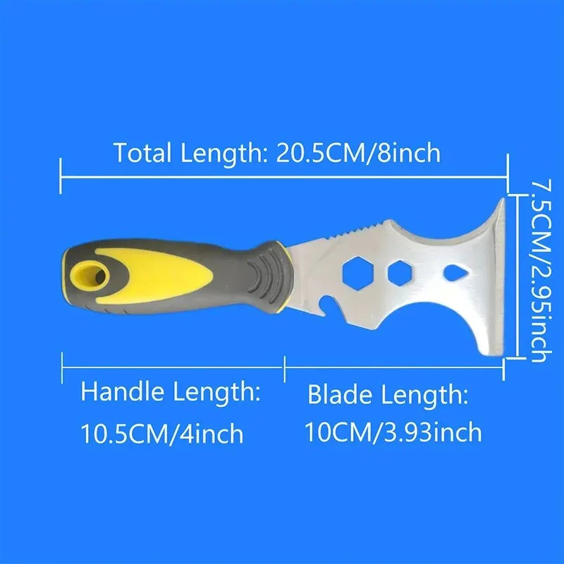 1pc 15 In 1 Multi Use Putty Knife Stainless Steel Paint Scraper Removal Construction Tool For Wallpaper Can Opener Home DIY