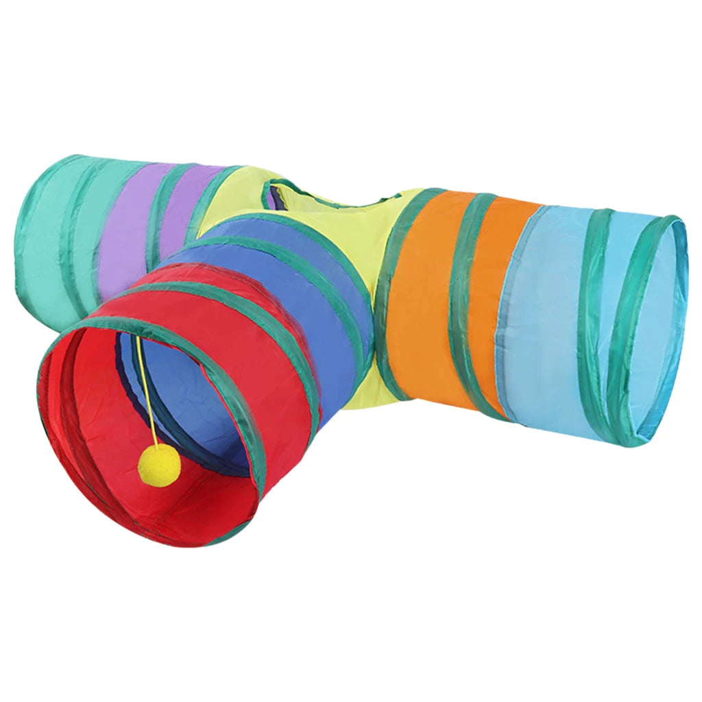 Cat Tunnel Folding Toy with Ball Play Tent Bed for Indoor Supplies