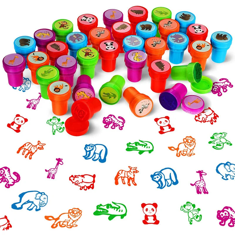 Assorted Stamps for Kids Self-Ink Teacher Stamps Party Favor Children Treasure Box Prize Classroom Easter Egg Stuffers Toys Gift