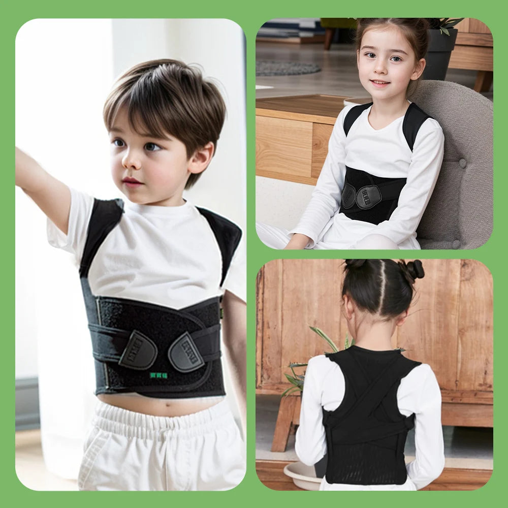 Babaka Child Posture Corrector Back Support Belt Comfortable Adjustable Back Brace Correct Hunchback Relieve Shoulder Back Pain