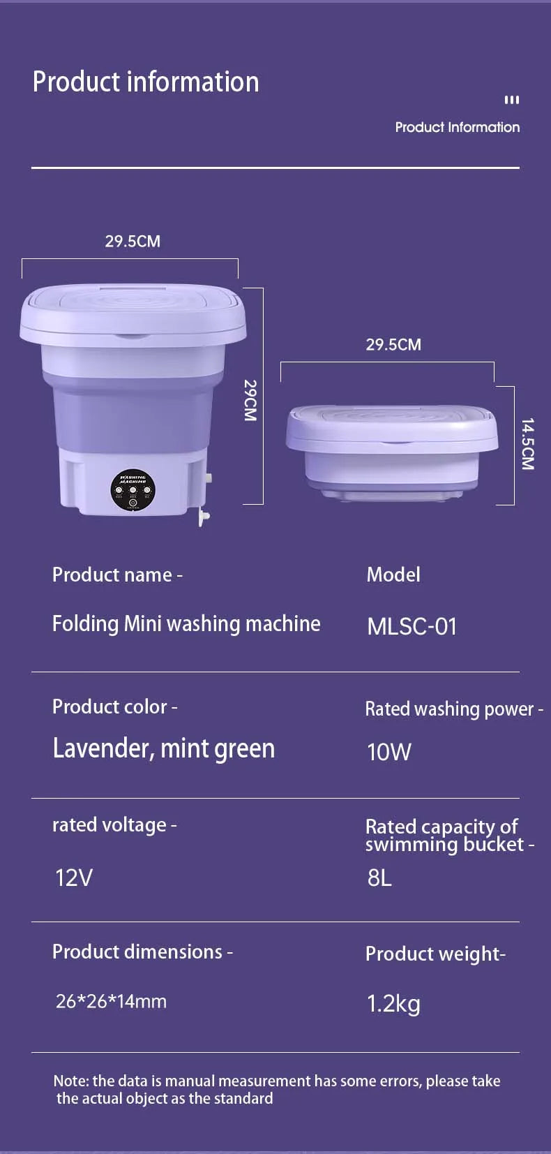 8L Portable Washing Machine Mini Home Clothes Socks Underwear Cleaning Retractable Washer With Spinning Dry washing Machine