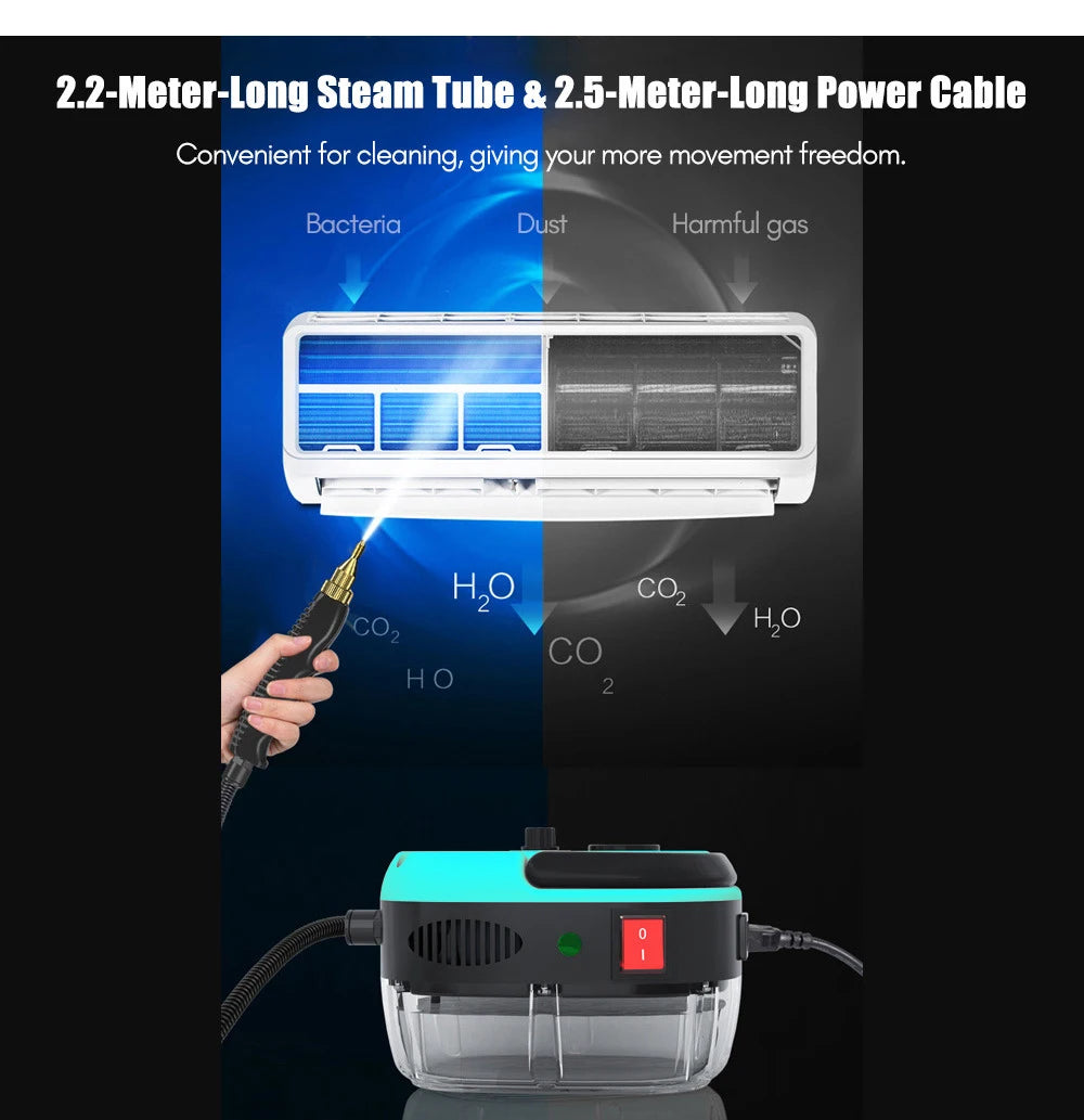 2500W Handheld Steam Cleaner High Pressure Steam Cleaner  High Temperature Steam Cleaner for Home Kitchen Car Steam Cleaning