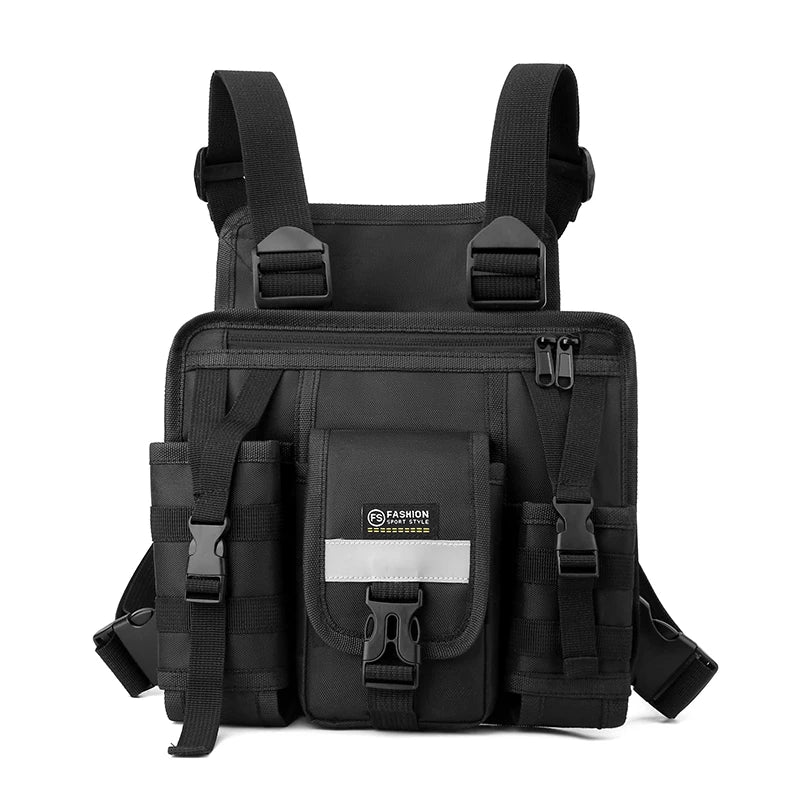 CCRXRQ Hip-hop Streetwear Men Chest Bags 2024 New Fashion Unisex Tactical Vest Backpacks Multi-function Sport Travel Chest Pack