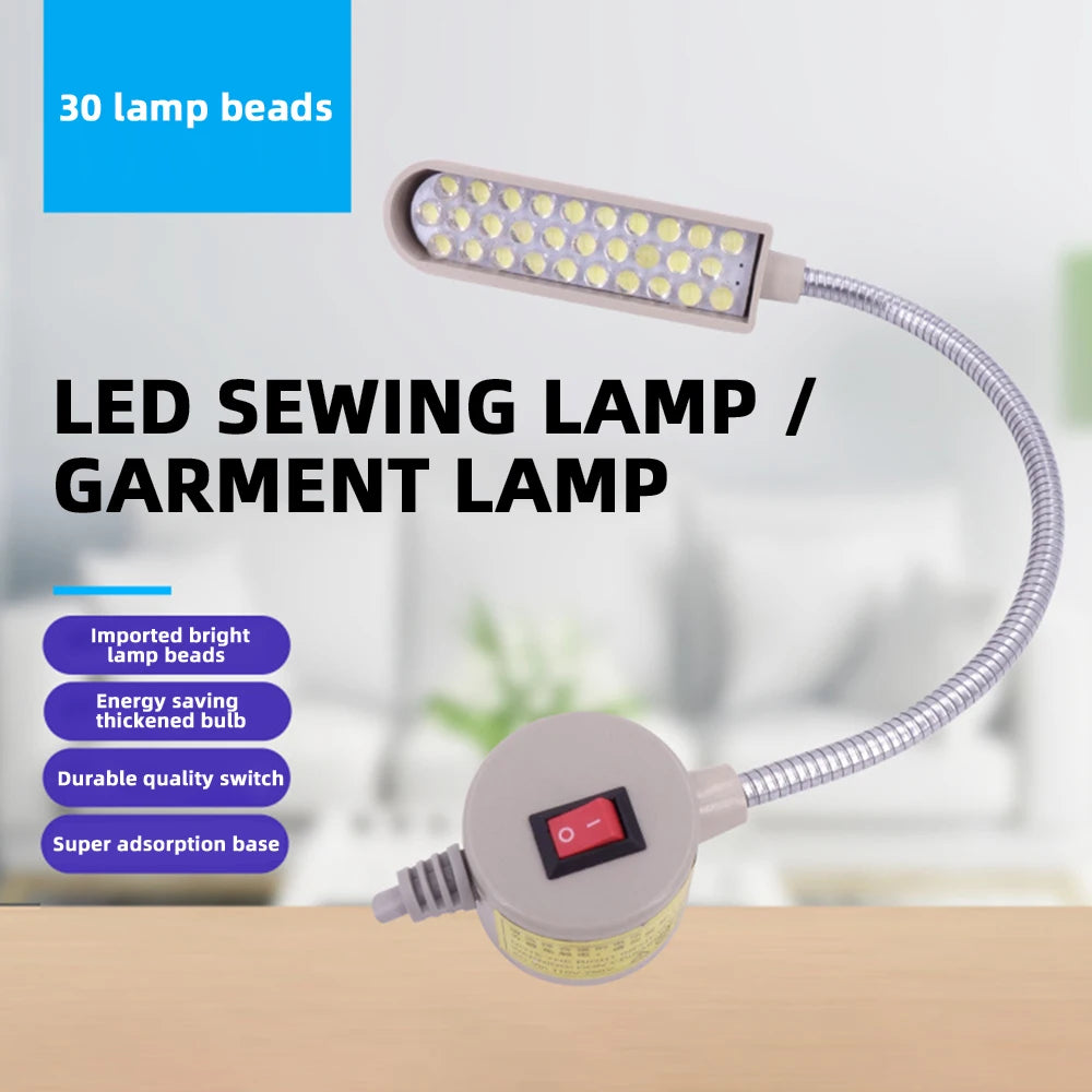 30 LED Industrial Sewing Machine Lighting Lamp Clothing Machine Accessories Work Light 360° Flexible Gooseneck Industrial Lights