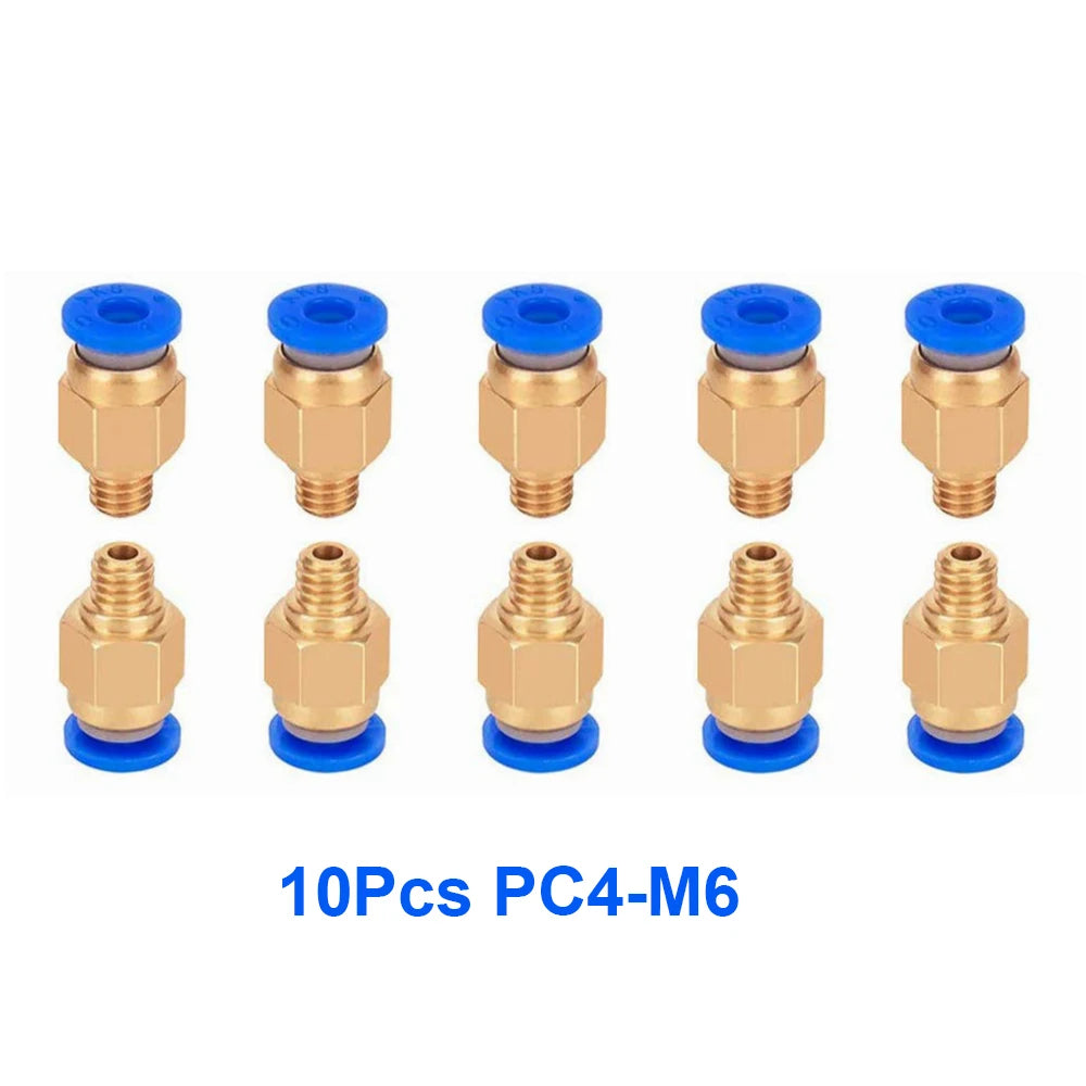 10Pcs PC4-M6 PC4-M10 Pneumatic Fitting PC4-M10 for Creality Ender 3/3 Pro/3 V2 Ender 5/5 Pro/5 Plus CR-10 3D Printer Parts