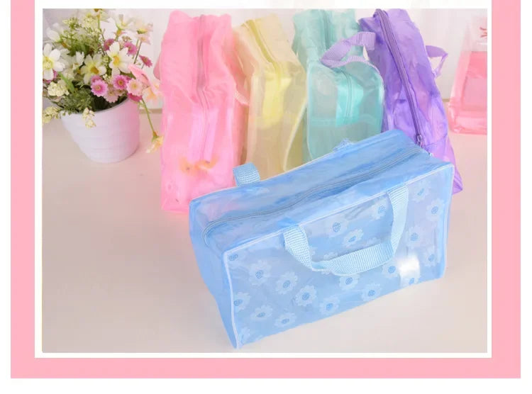 1PC New portable makeup bag Large capacity portable travel storage toiletry bag Waterproof transparent cosmetics storage bag