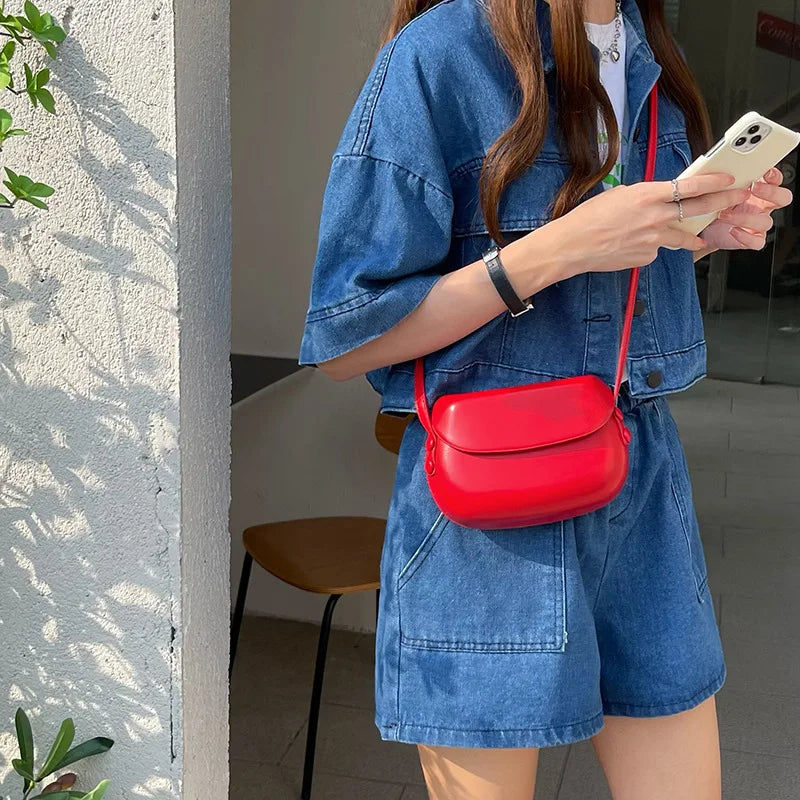 2024 Flap Crossbody Bags Women Mini PU Leather Shoulder Purses and Handbags for Girls Ladies Phone Simple Solid Designer Bag