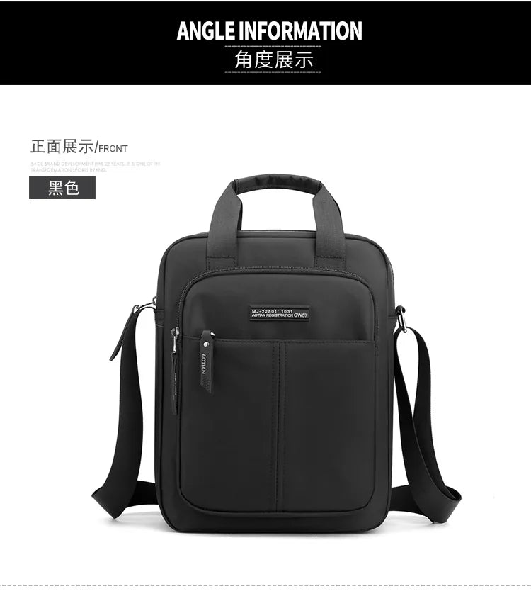 AOTIAN Vertical Men's Casual Shoulder Bag Waterproof Oxford Cloth Business Crossbody Handbag Simple and Fashionable Sling Bag