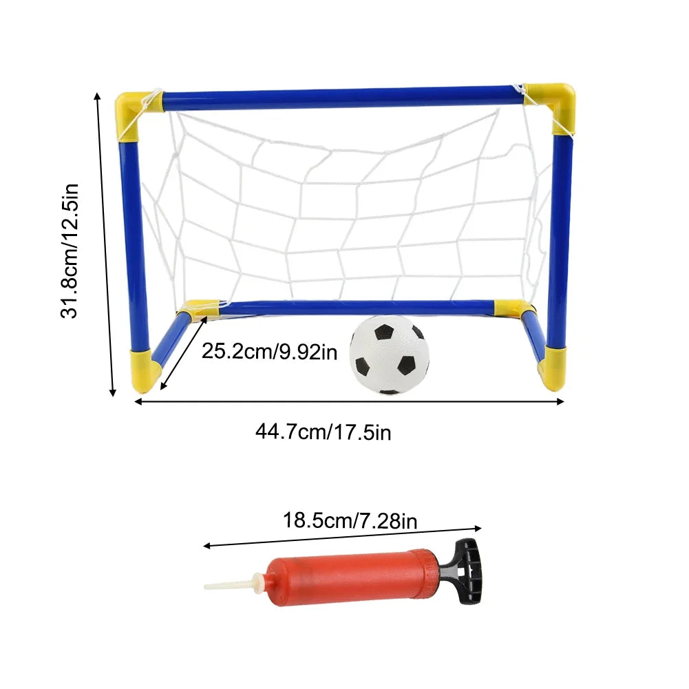 1PC Indoor Mini Folding Soccer Goal Net Plastic Football Post Frame Set Inflatable Kids Sport Toys For Indoor Outdoor Team Games